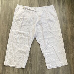 Madewell - White 100% Linen Straight Leg Trouser Pant - Size 26W